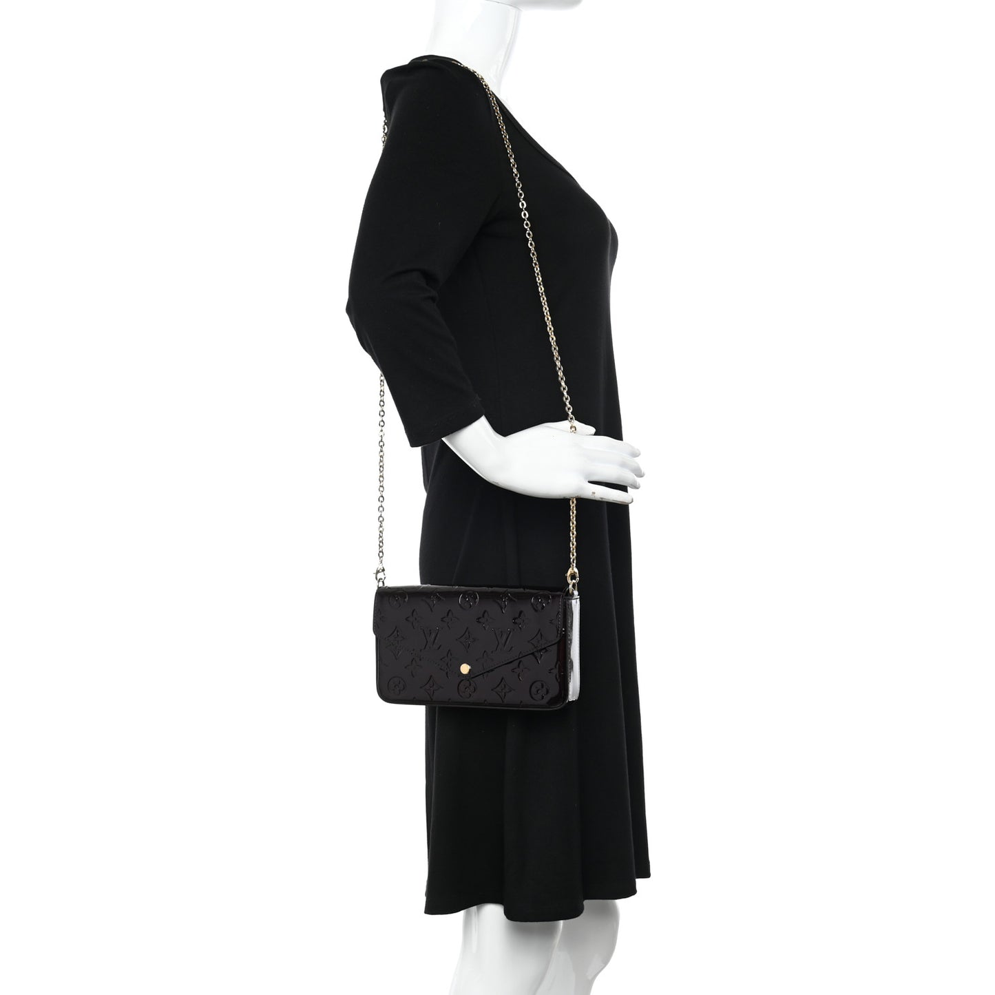 Vernis Pochette Felicie Chain Wallet Amarante