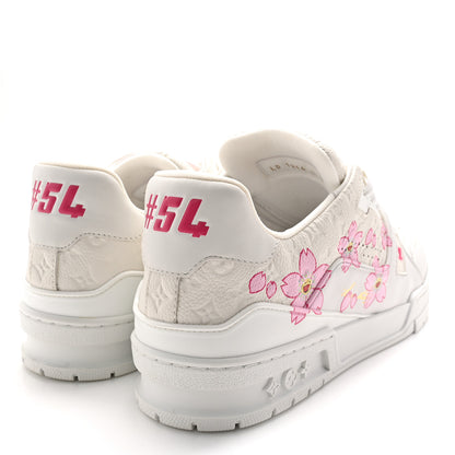 Louis Vuitton LV X TM Embossed Monogram Cherry Blossom LV Trainer Sneakers 41 White 5 of 10