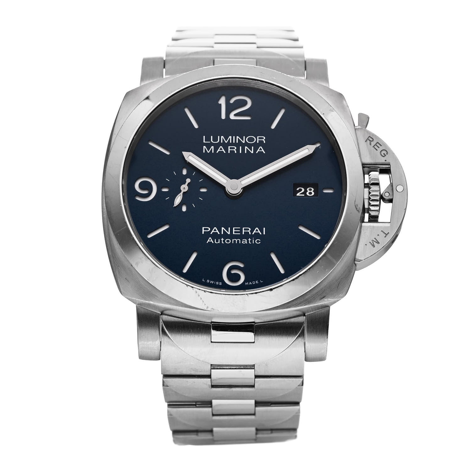 Panerai Stainless Steel 44mm Luminor Marina Specchio Blu Automatic Watch Blue PAM01316 1 of 5