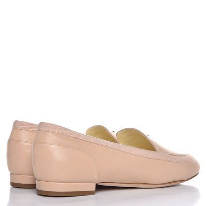 Chanel Lambskin CC Moccasin Loafers 37.5 Beige 4 of 10