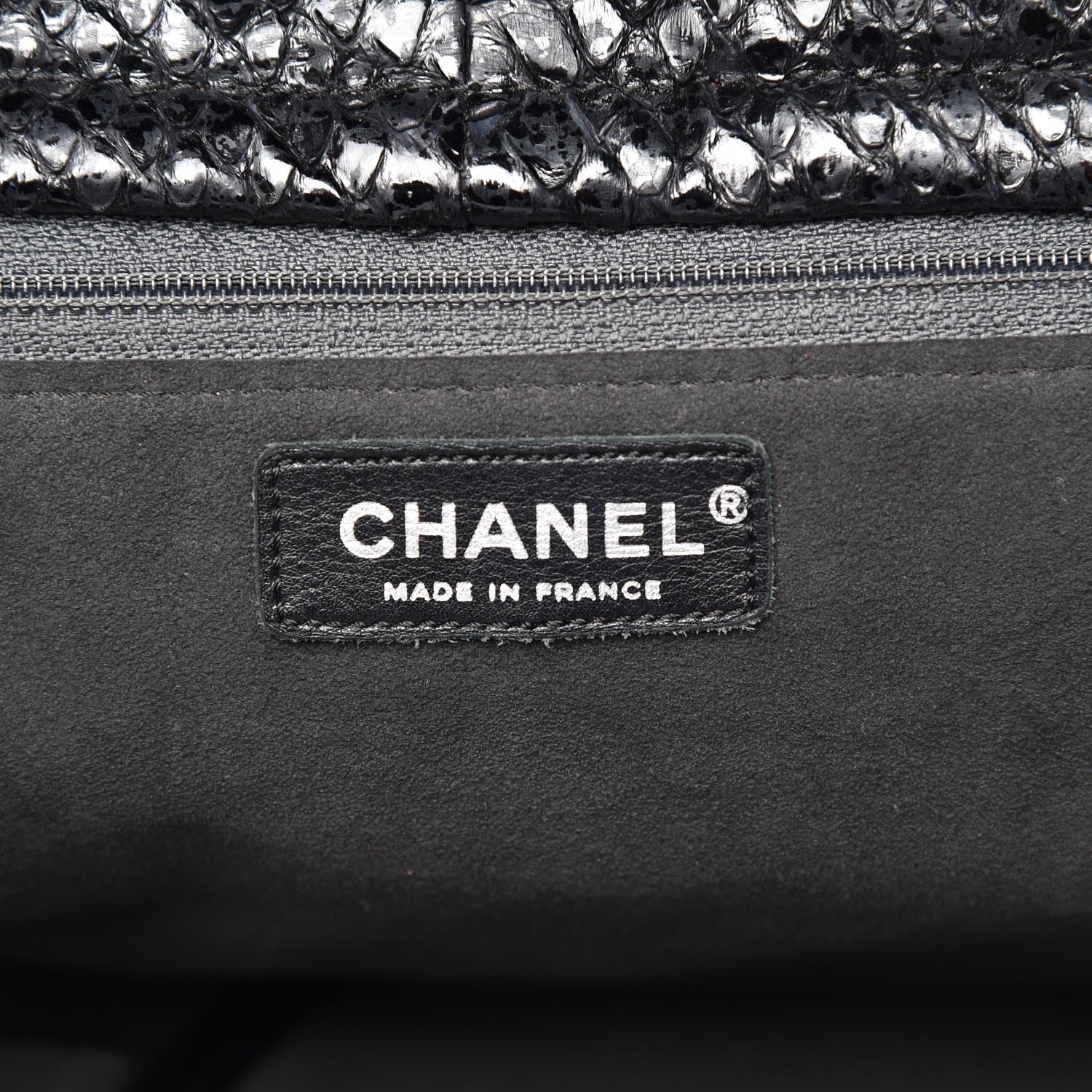 Chanel Python Accordion Tote Black 6 of 7