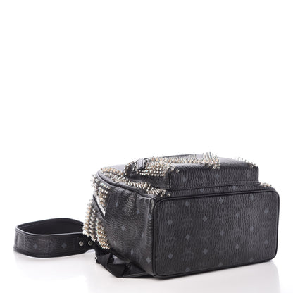 MCM Visetos Studded Small Crystal Backpack Black 4 of 7