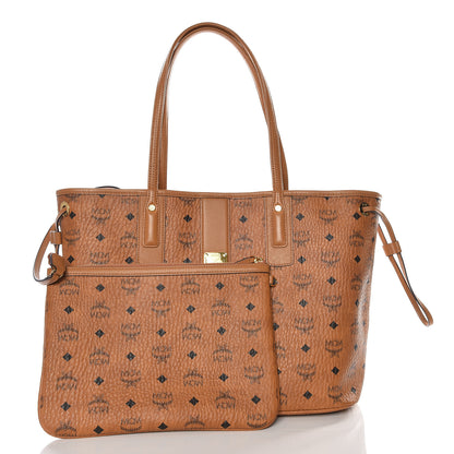 MCM Visetos Medium Liz Reversible Shopper Tote Cognac 2 of 9