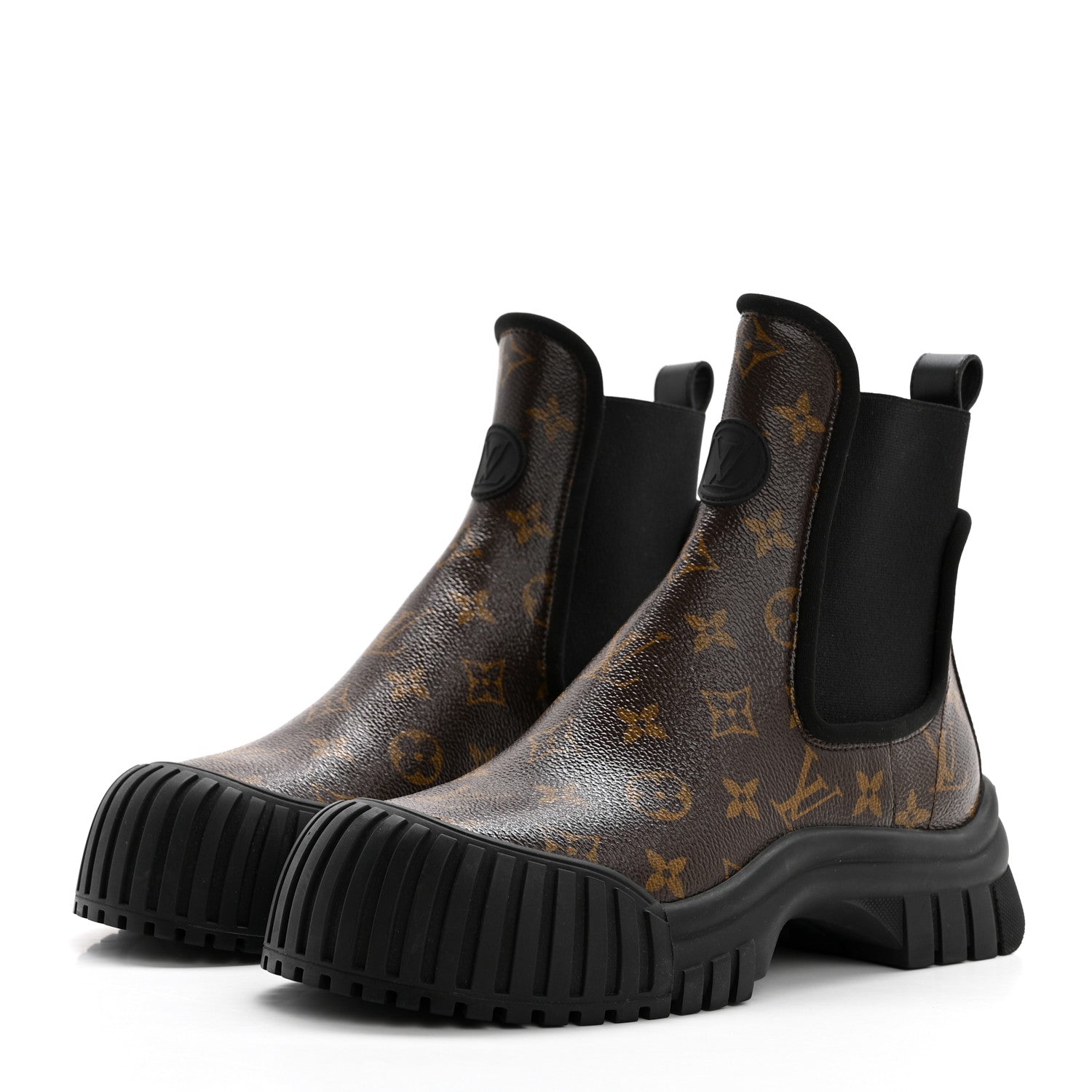 Louis Vuitton Patent Monogram Ruby Flat Ankle Boots 38 Black 3 of 7