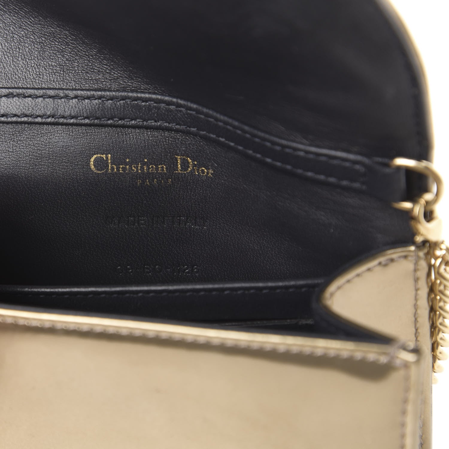 Christian Dior Metallic Patent Micro-Cannage Mini Diorama Flap Bag Gold 7 of 11