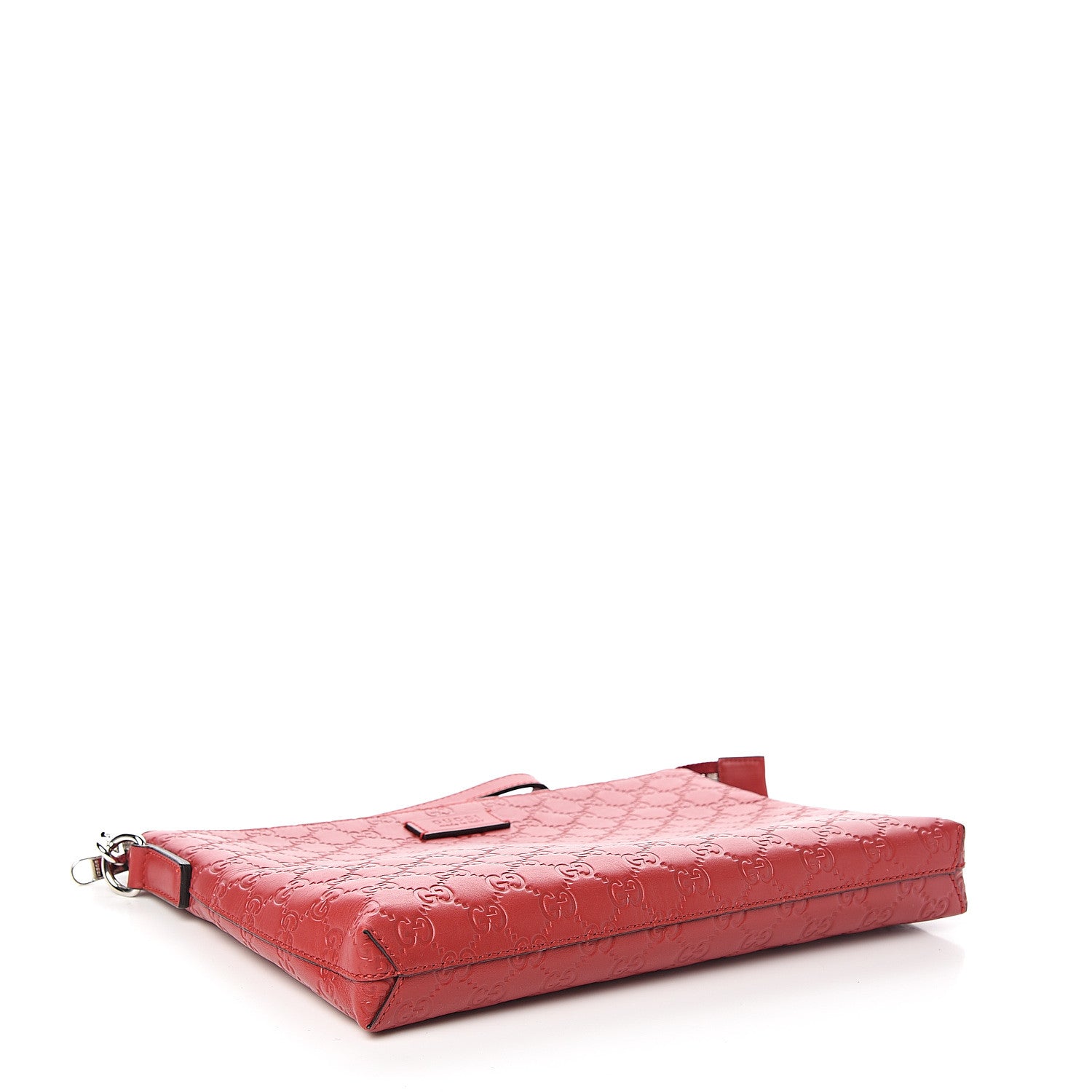 Gucci Guccissima Small Zip Wristlet Pouch Red 3 of 9