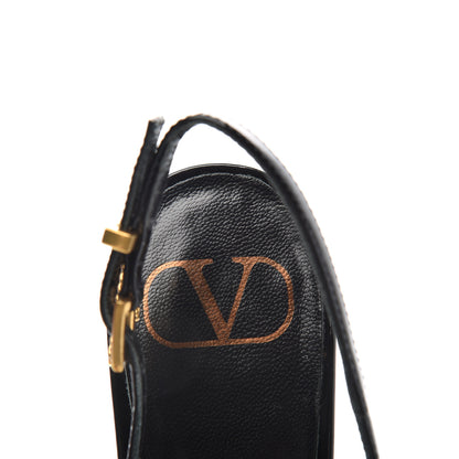 Valentino Garavani Patent Ringstud Slingback 38.5 Black 8 of 11