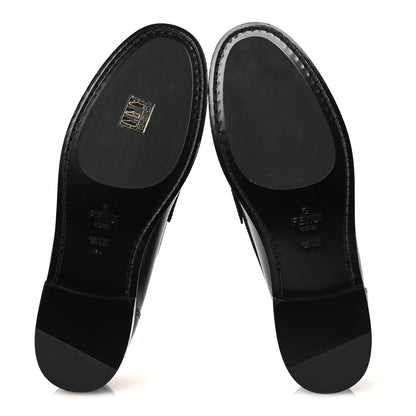 Fendi Vitello Logo Loafers 39.5 Black 7 of 10