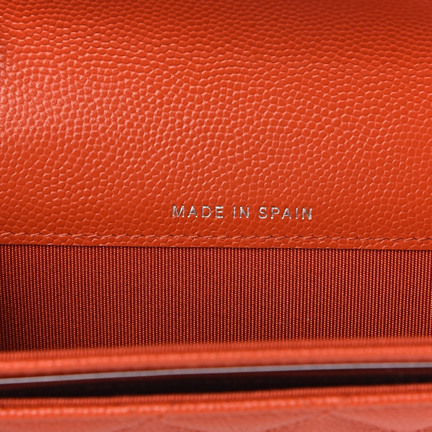 Caviar Quilted Card Holder Orange