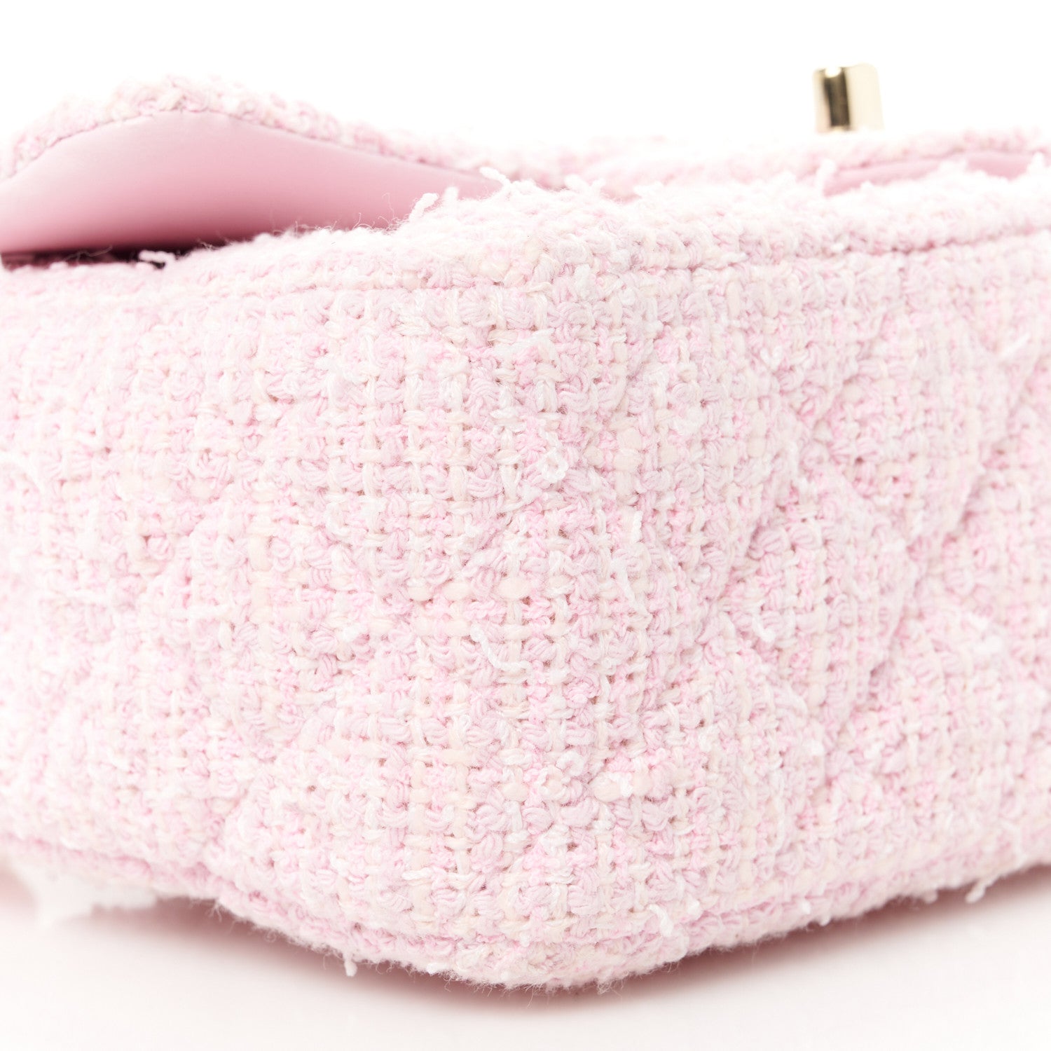 Chanel Tweed Quilted Mini Rectangular Flap Pink 10 of 11