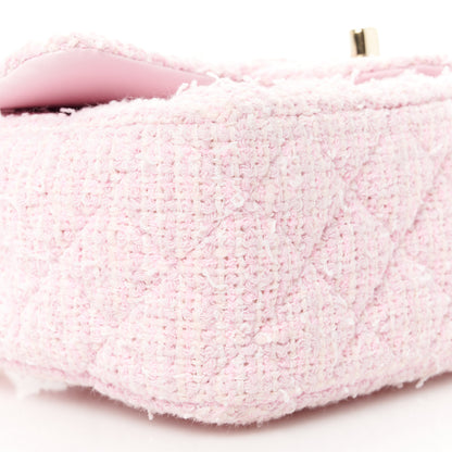 Chanel Tweed Quilted Mini Rectangular Flap Pink 10 of 11