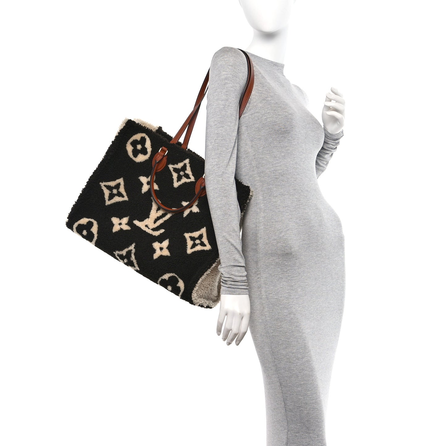 Shearling Monogram Giant Teddy Onthego GM Black White