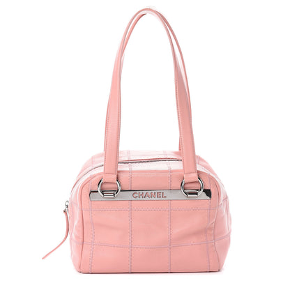Chanel Caviar Square Stitched Bowler Pink 1 of 8