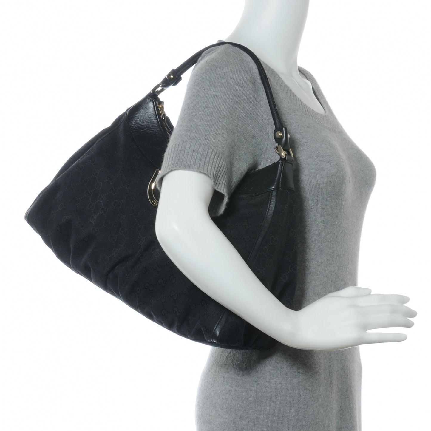 Monogram D Gold Large Hobo Black