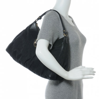 Gucci Monogram D Gold Large Hobo Black 2 of 7