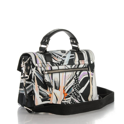 Proenza Schouler Nylon Floral Printed Tiny PS1 Satchel Black White 3 of 8