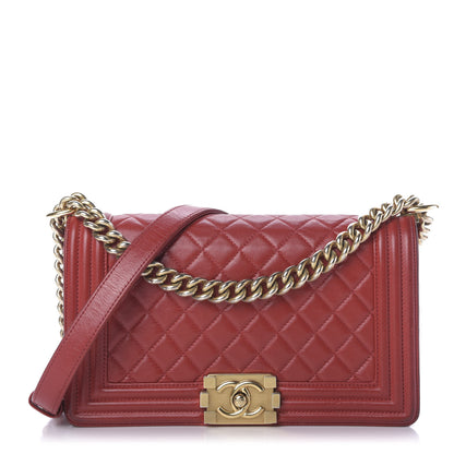Chanel Lambskin Quilted Medium Boy Flap Red 1 of 9