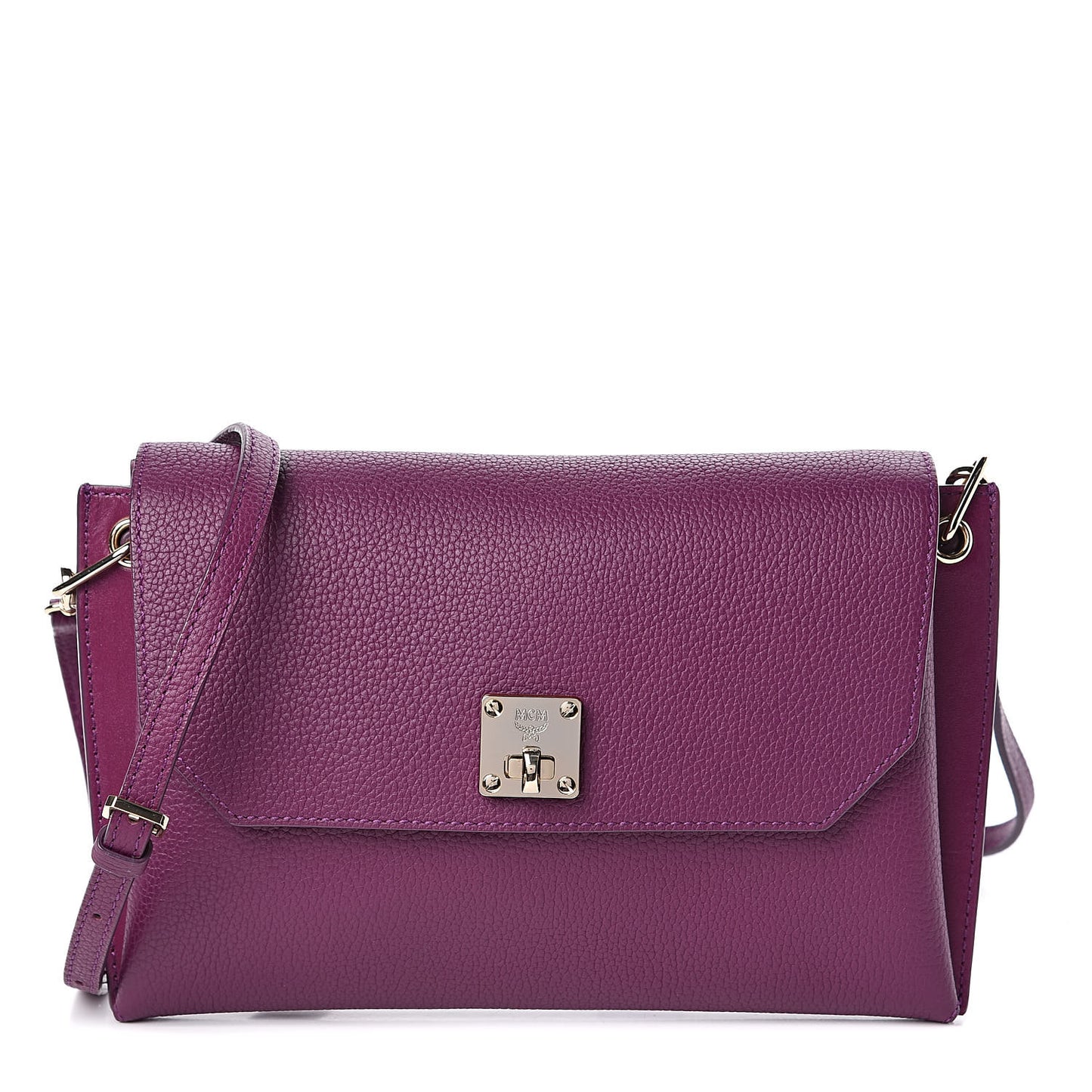 Grained Calfskin Small Milla Clutch Mystic Purple