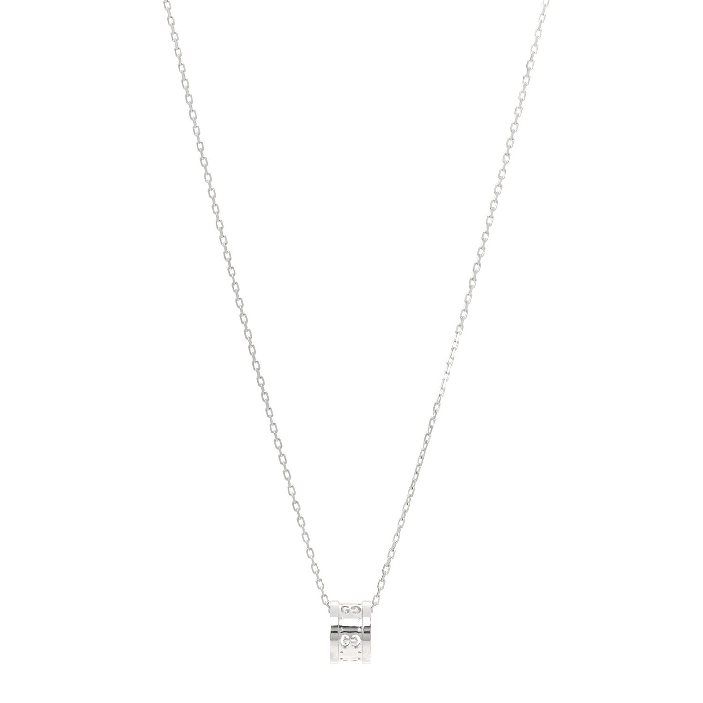 18K White Gold Icon Twirl Pendant Necklace