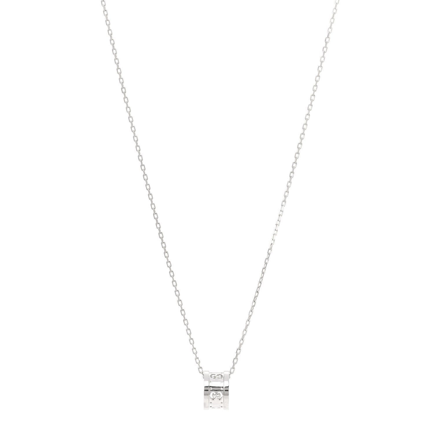 Gucci 18K White Gold Icon Twirl Pendant Necklace 1 of 6