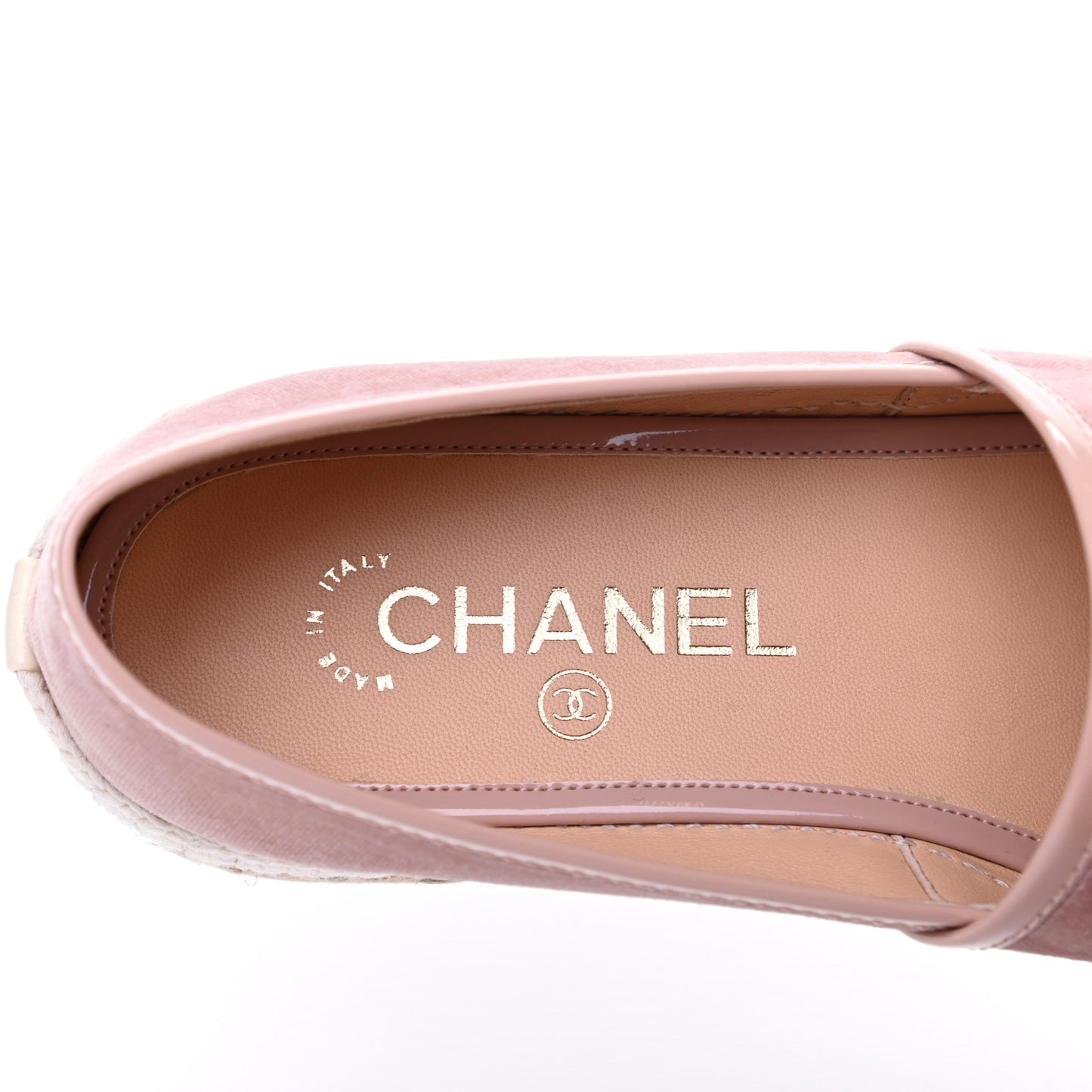 Velvet Patent CC Espadrilles 36 Pink