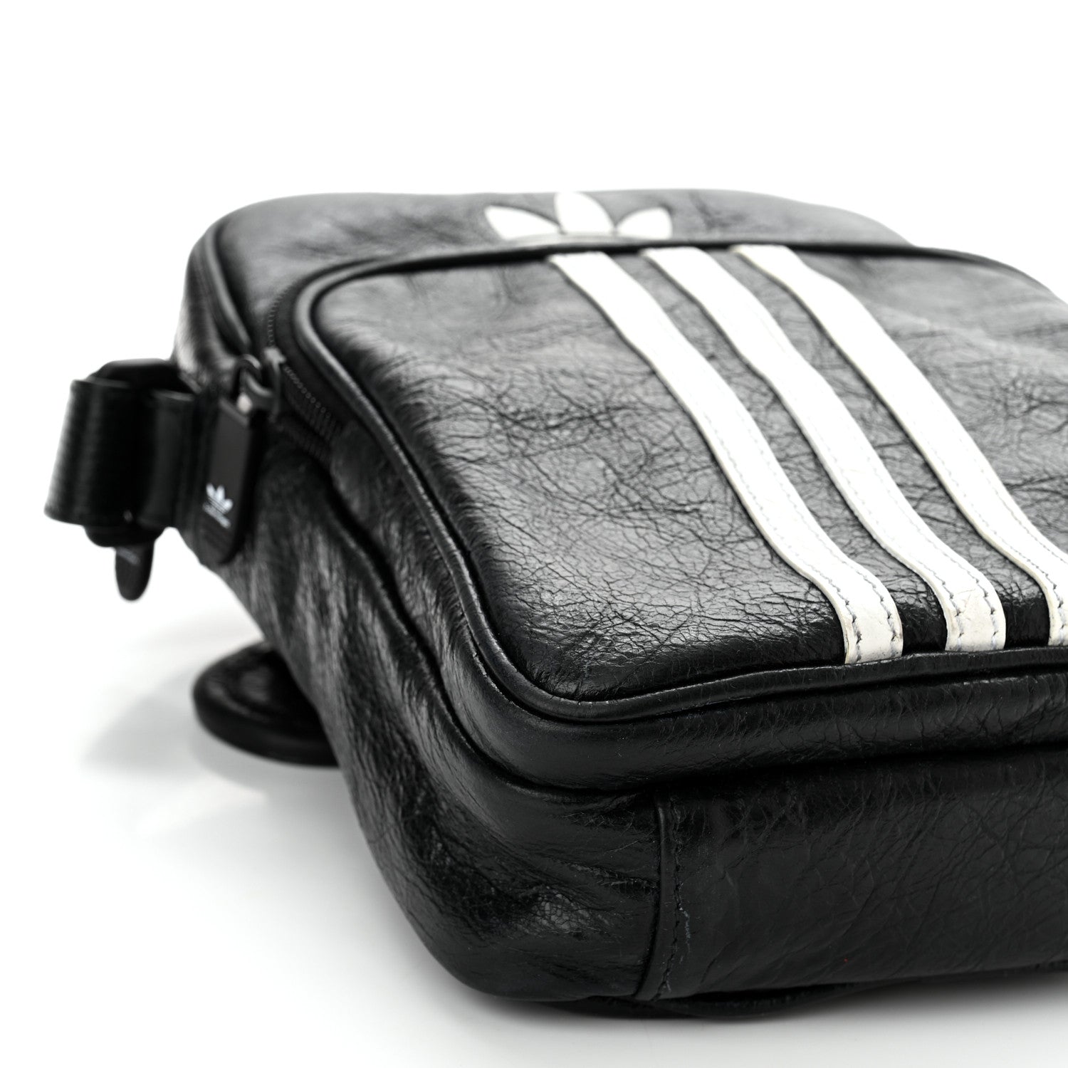Balenciaga X ADIDAS Agneau Arena Trefoil Logo Messenger Bag Black White 9 of 10