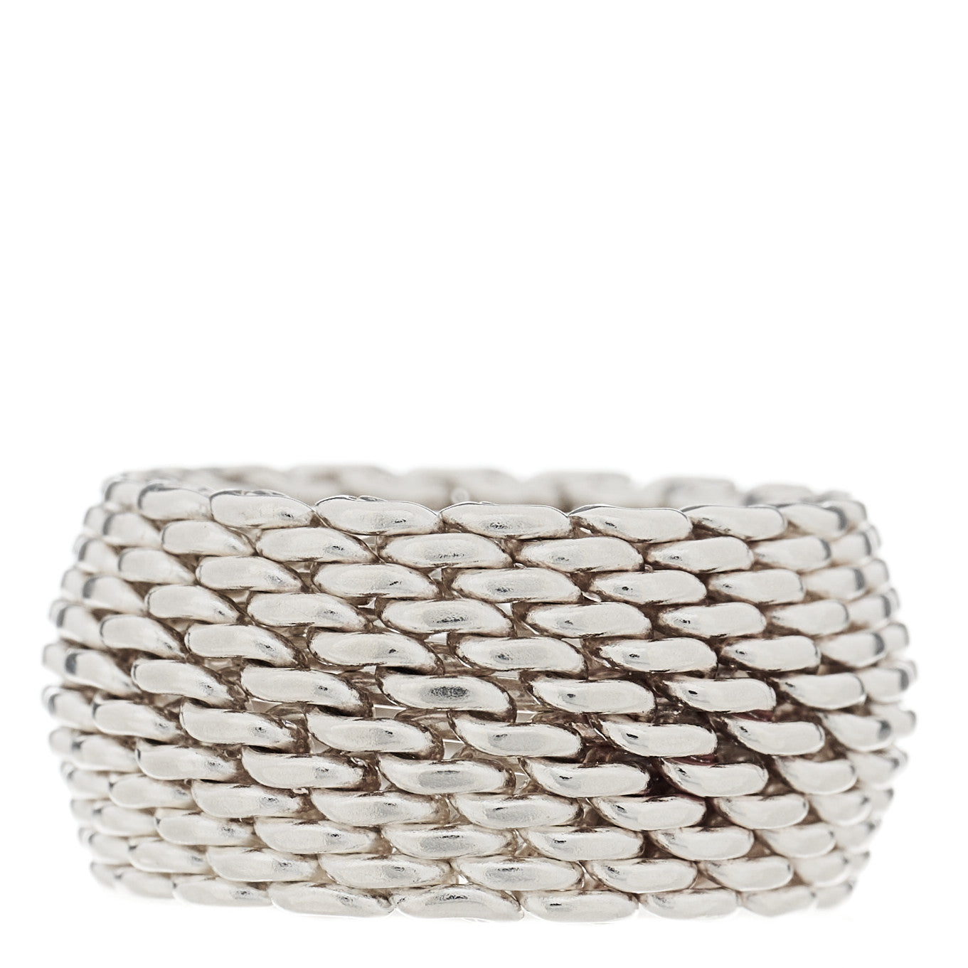 Tiffany Sterling Silver Somerset Mesh Ring 45 3.25 1 of 5