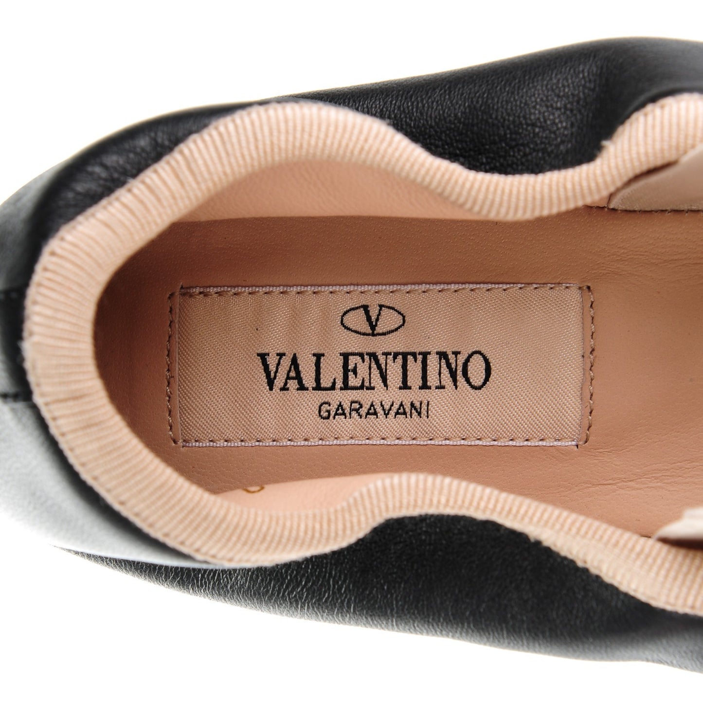 Nappa Rockstud Cross Strap Ballerina Flats 39 Black