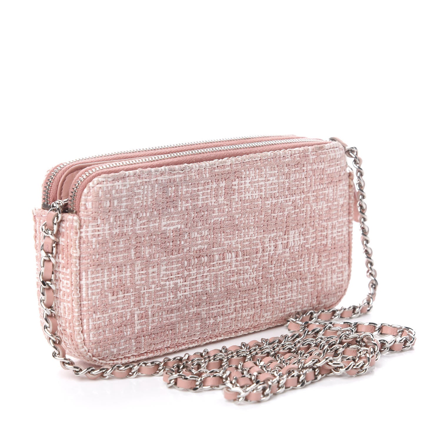 Chanel Canvas Small Deauville Clutch With Chain Pink 4 of 13