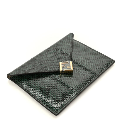 Fendi Snakeskin F is Fendi Medium Flat Envelope Pouch Ramarro 4 of 9