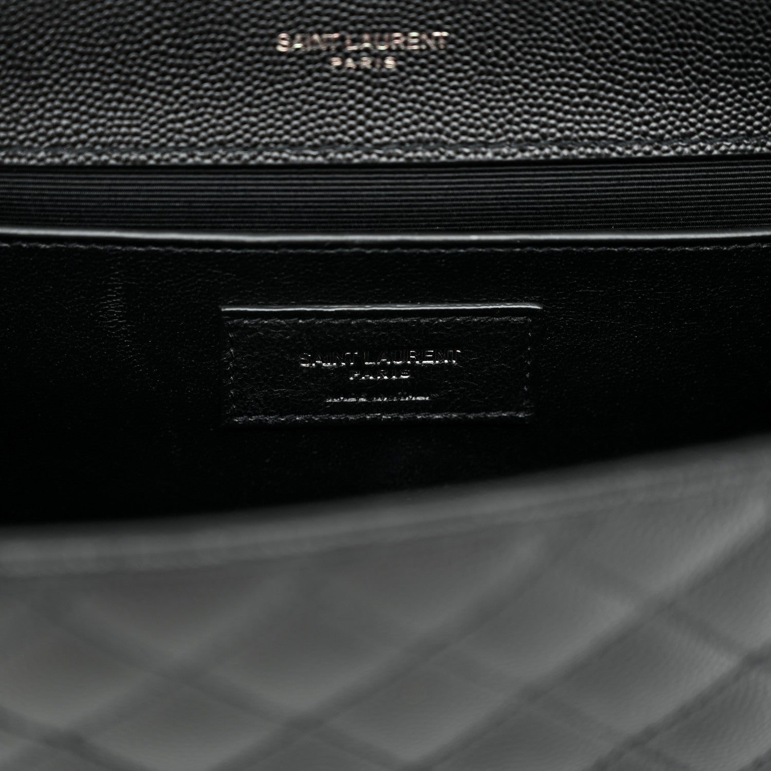 Saint Laurent Grain De Poudre Textured Mixed Matelasse Triquilt Medium Monogram Monochrome Satchel Black 6 of 9