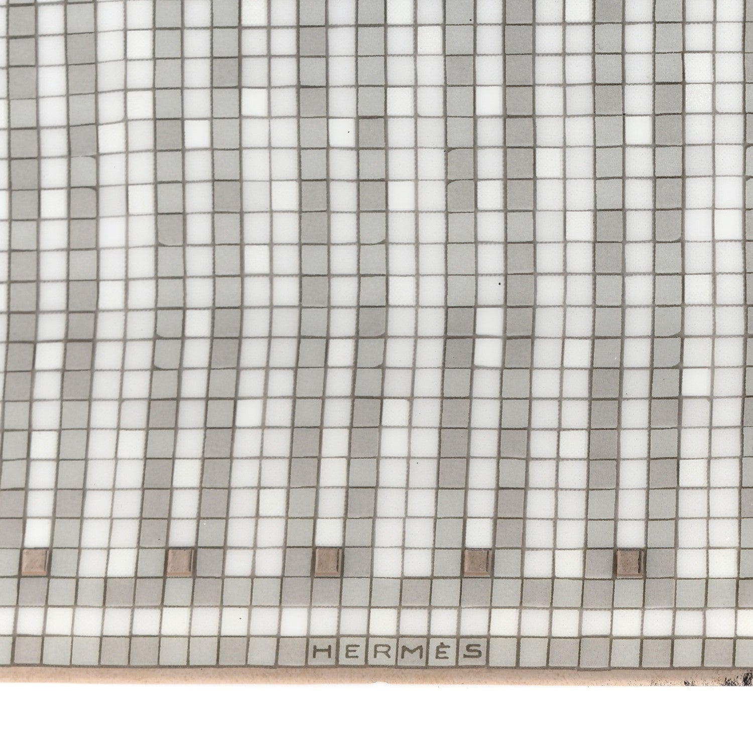 Hermes Porcelain Mosaique Au 24 Platine Square Plate N°2 5 of 6