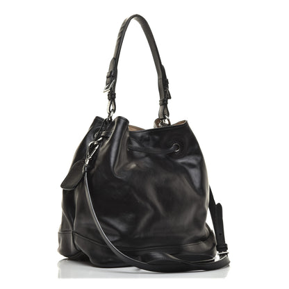 Prada Soft Calfskin Bucket Bag Black 3 of 8
