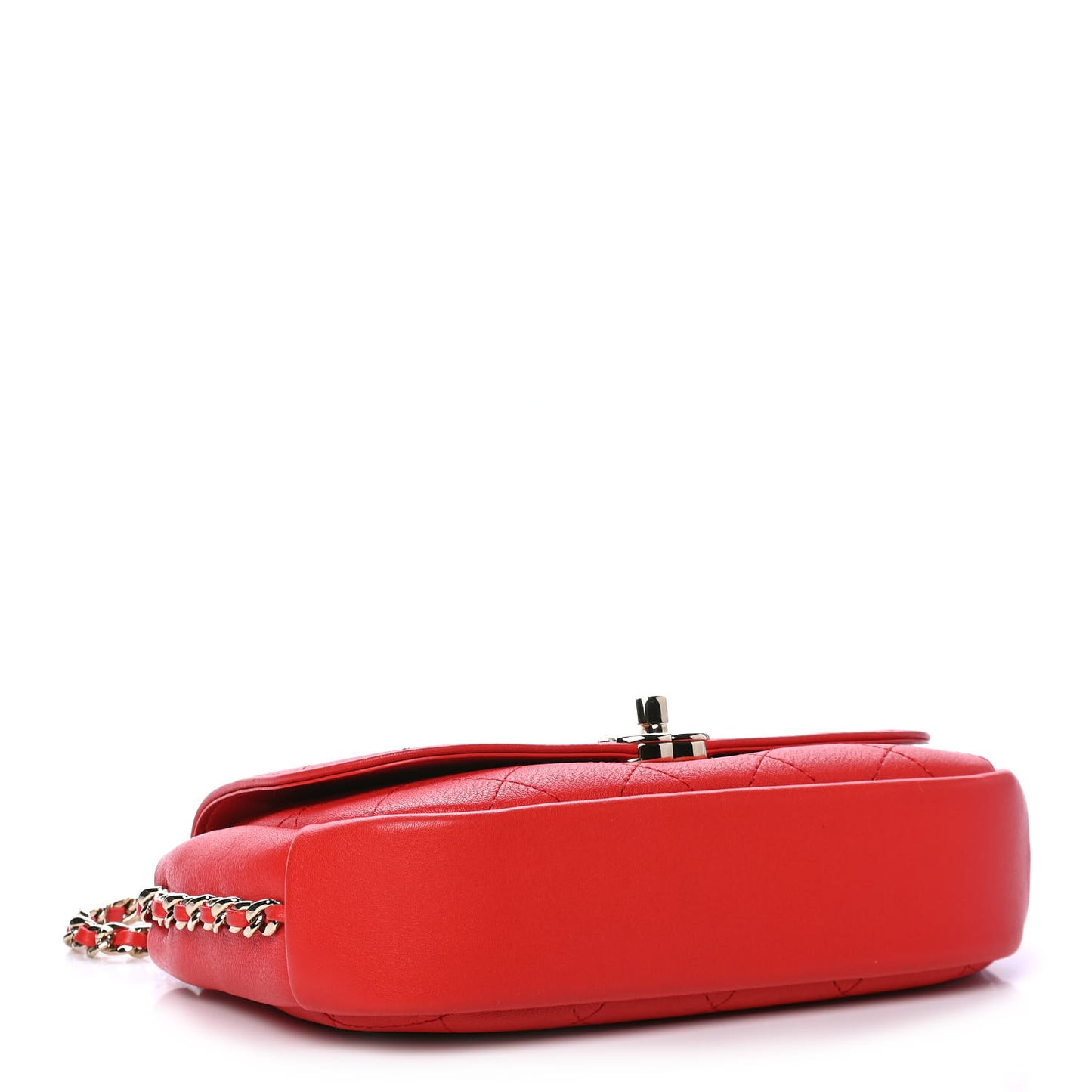 Goatskin Stitched Casual Trip Single Flap Red
