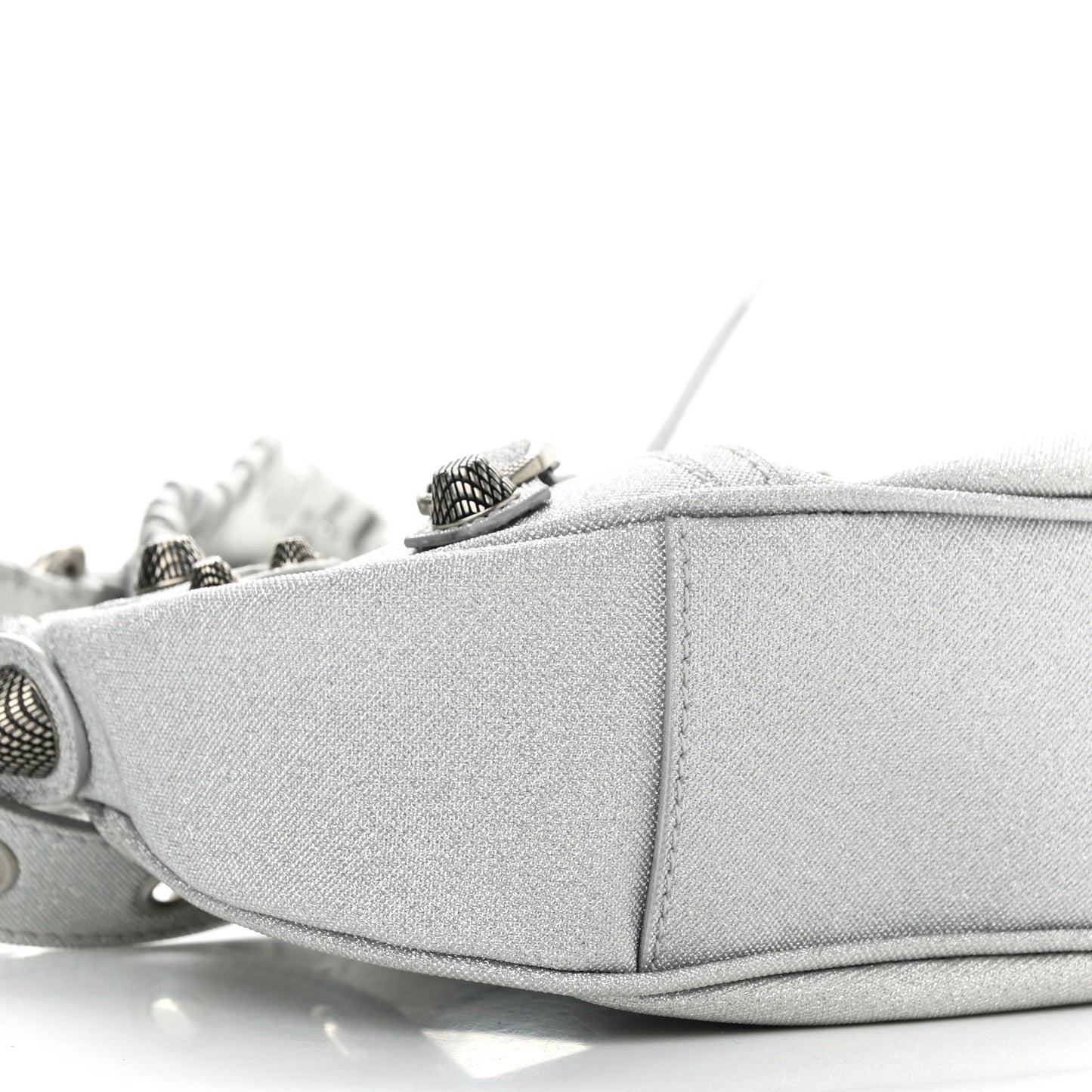 Sparkling Fabric Le Cagole Shoulder Bag XS Silver