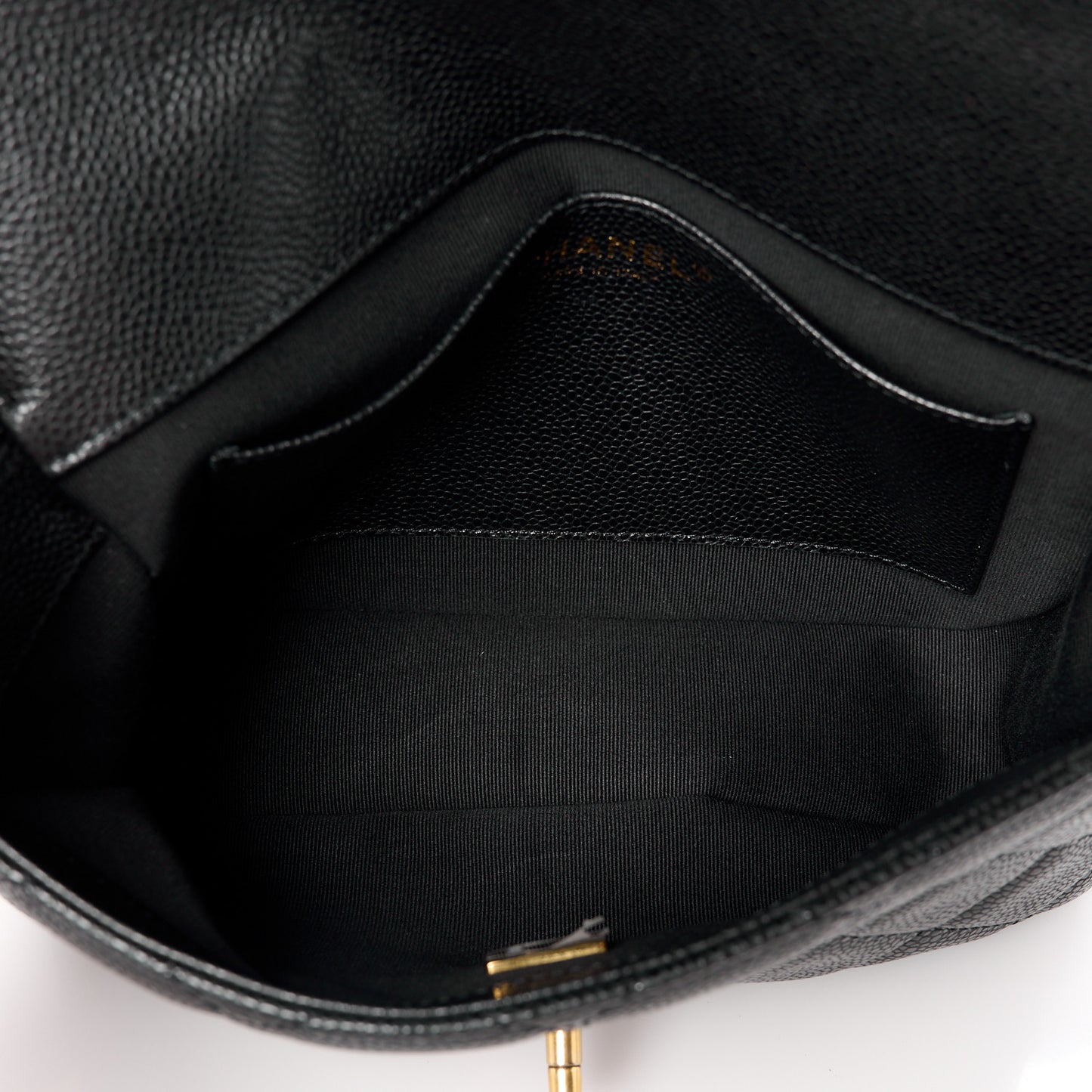 Caviar Quilted Small Chain Flap Black