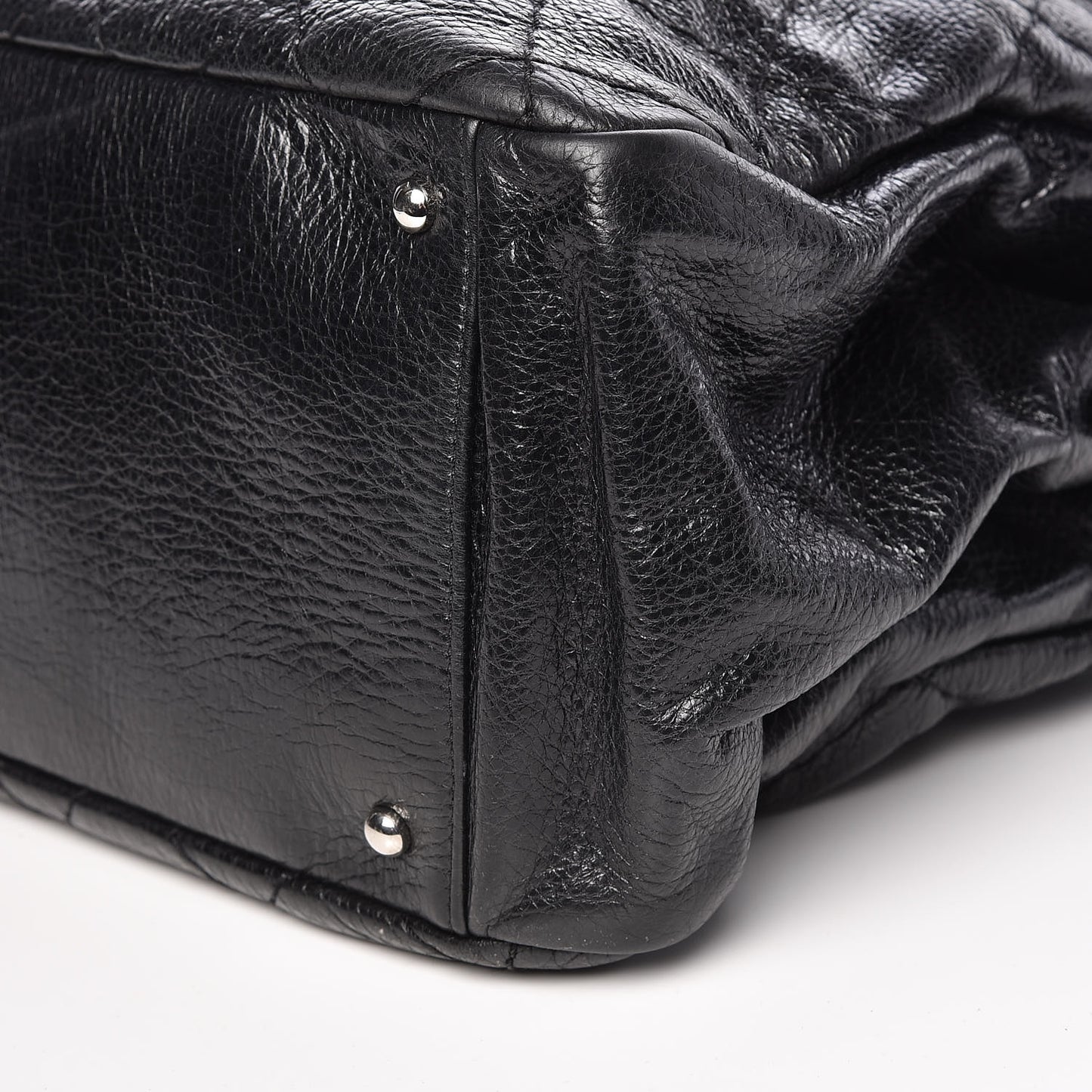 Glazed Calfskin XL On The Road Tote Black