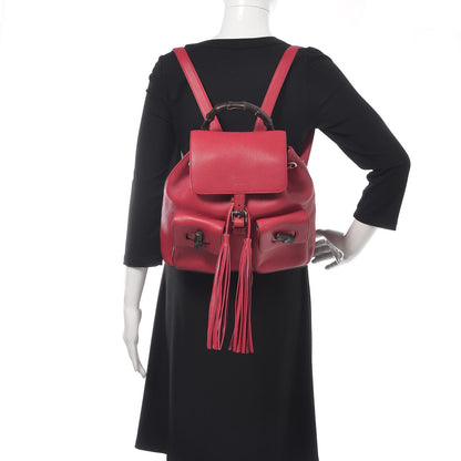 Gucci Cellarius Calfskin Medium Bamboo Backpack Petunia 2 of 11