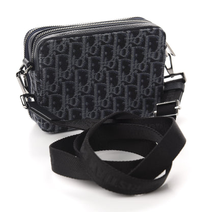 Christian Dior Oblique Pouch Navy Blue 3 of 10