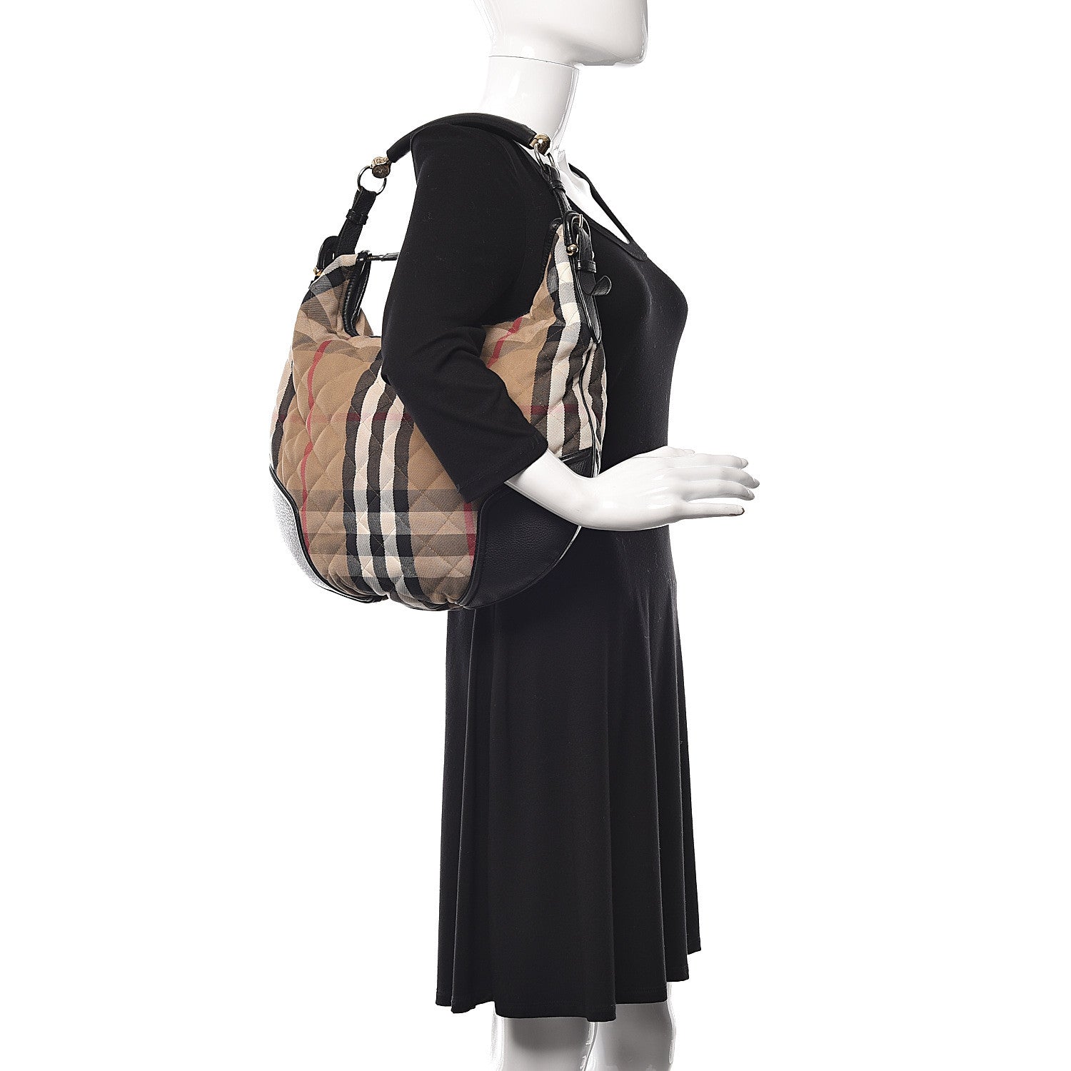 Burberry House Check Quilted Hoxton Hobo Black 2 of 13