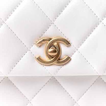 Chanel Lambskin Quilted Mini Side Note Flap White 8 of 12