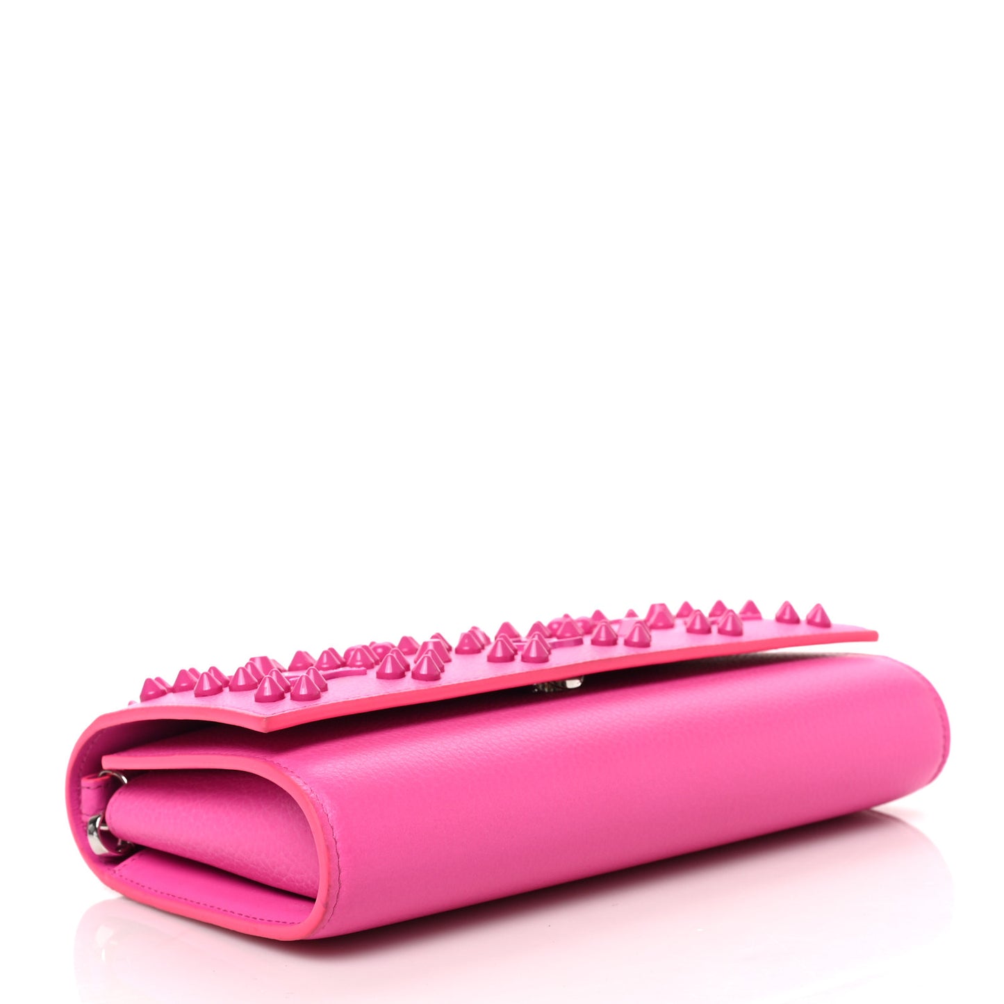 Grained Calfskin Spikes Loubinthesky Paloma Wallet On Chain Glam
