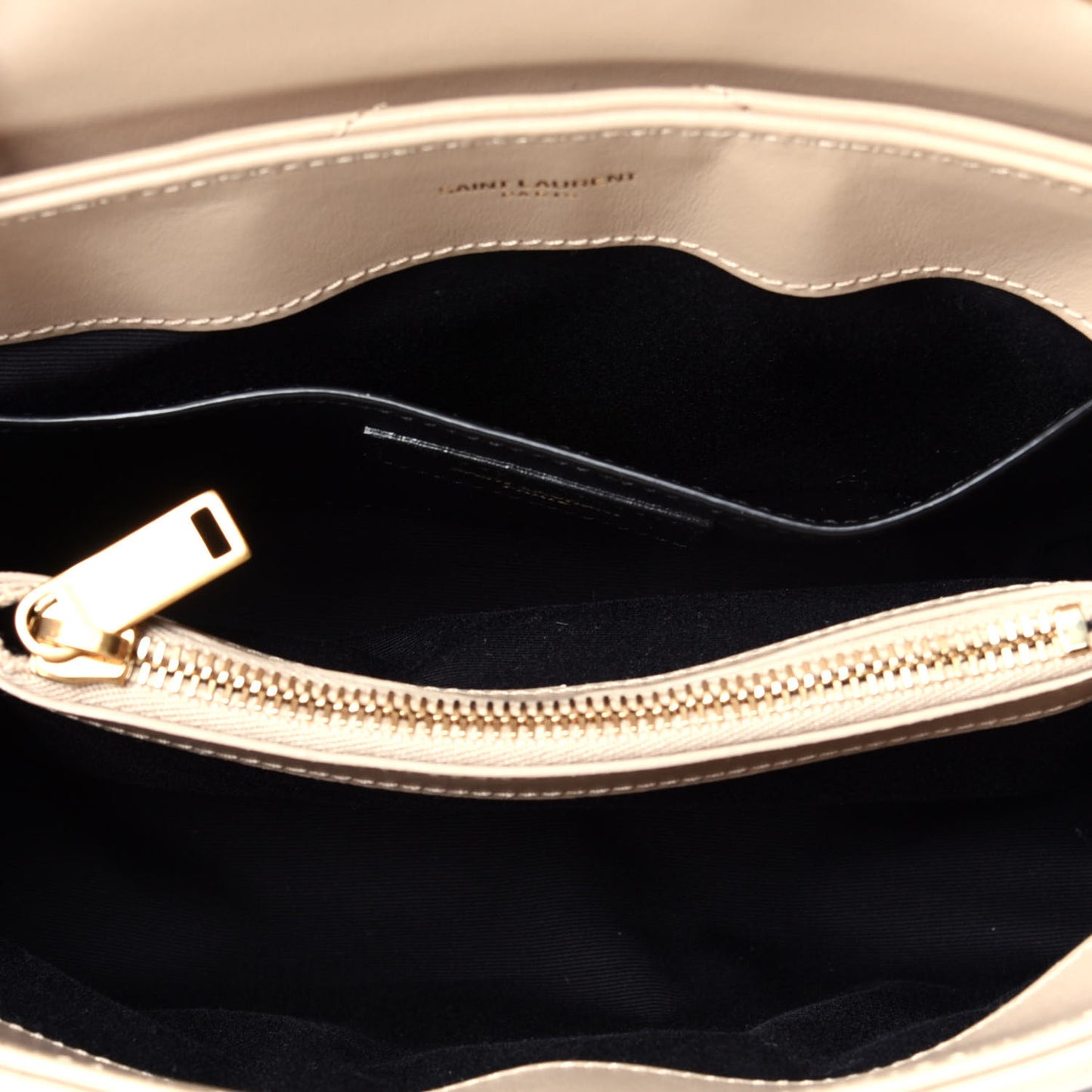 Calfskin Y Quilted Monogram Small Loulou Chain Satchel Dark Beige
