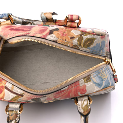 Gucci GG Supreme Monogram Water Flora Web Medium Ophidia Top Handle Bowler Bag Beige White Multicolor 5 of 9