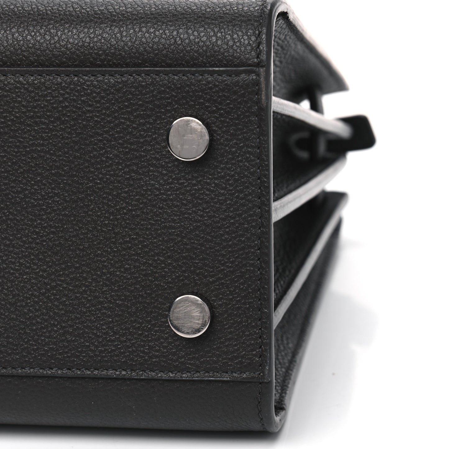 Grained Calfskin Baby Sac De Jour Coal