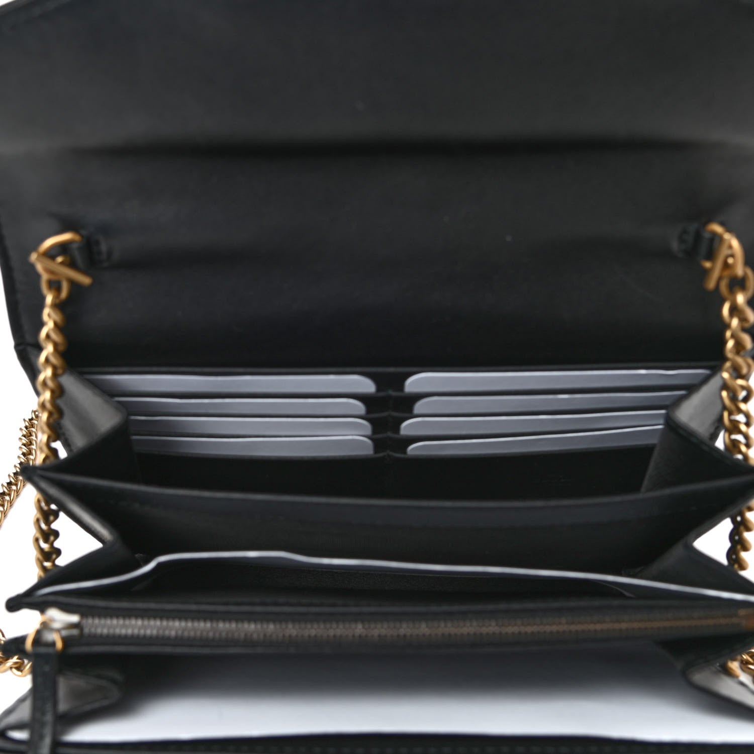 Gucci Calfskin Matelasse GG Marmont Chain Wallet Black 4 of 4