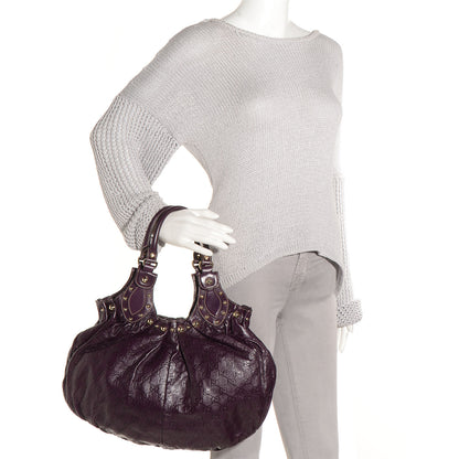 Gucci Guccissima Studded Medium Pelham Shoulder Bag Purple 2 of 7