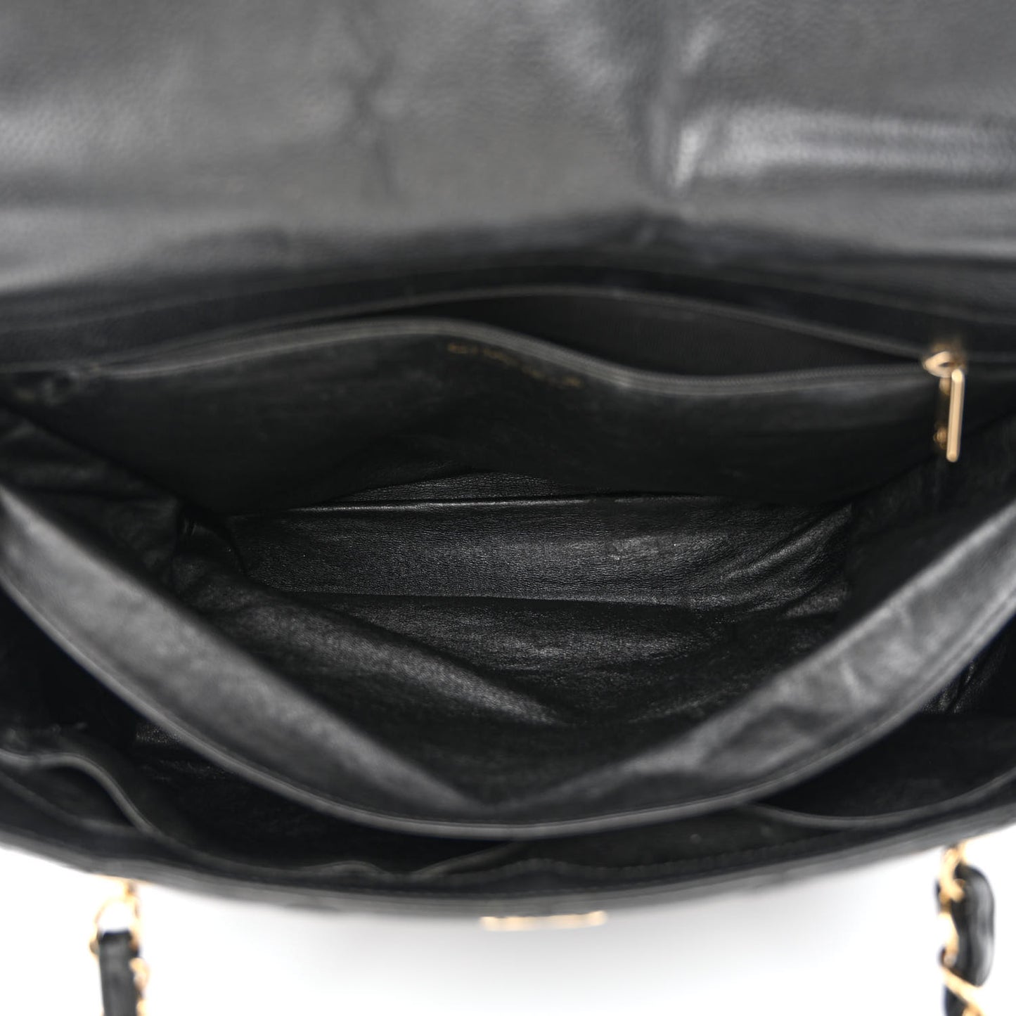 Caviar Quilted Shopping Tote Black