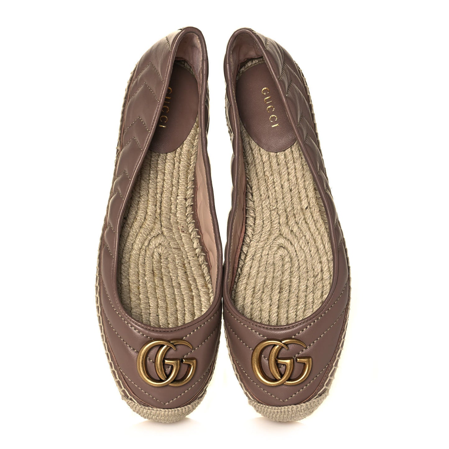 Nappa Matelasse GG Marmont Espadrilles 38.5 Tan