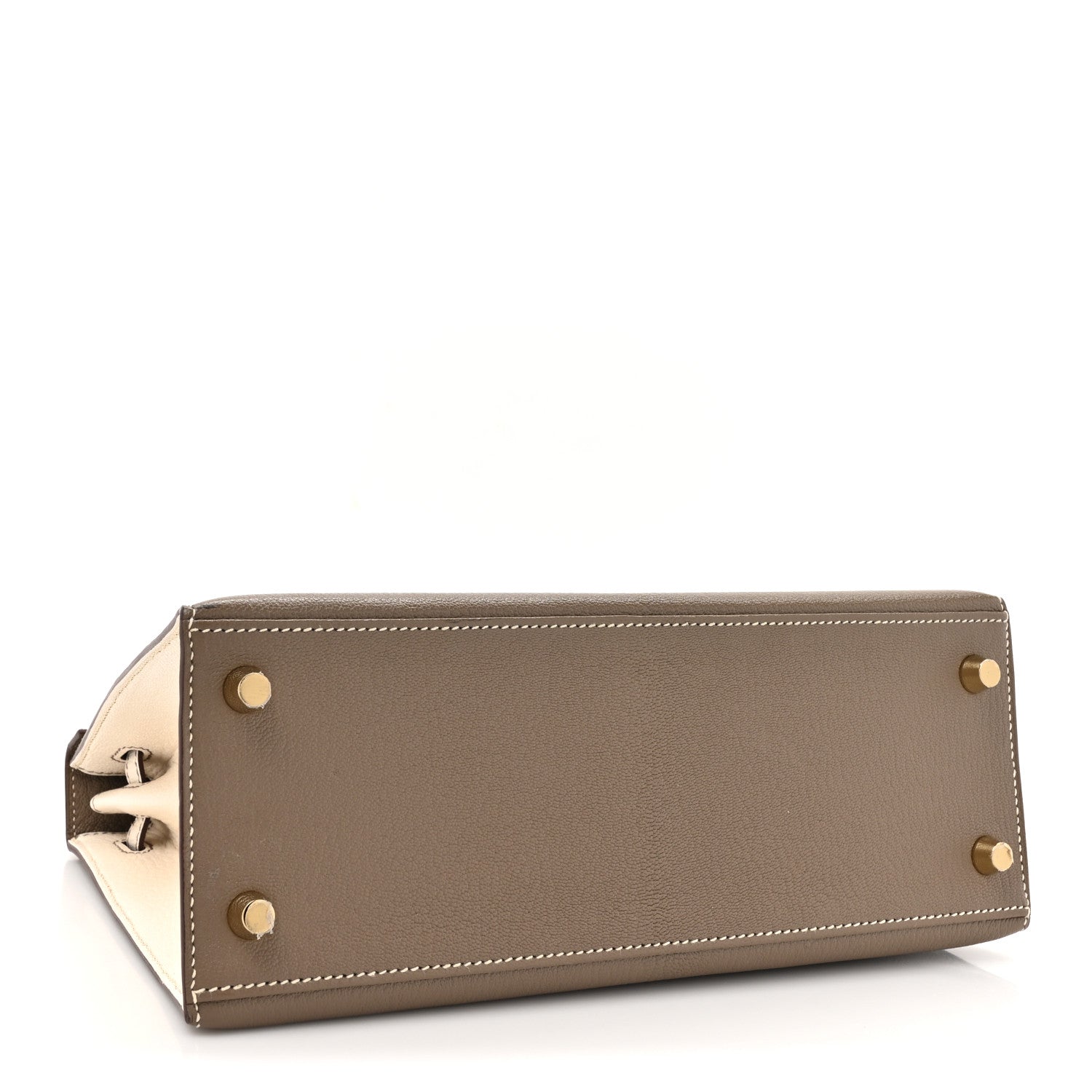 Hermes Chevre Mysore Horseshoe Kelly Sellier 25 Gris Asphalte Craie 4 of 12
